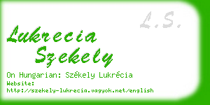 lukrecia szekely business card
